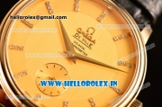 Omega De Ville Co-Axial Swiss ETA 2824 Automatic Yellow Gold Case with Gold Dial and Diamonds Markers