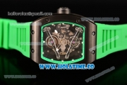 Richard Mille RM 038 Asia Automatic PVD Case with Skeleton Dial and Green Rubber Strap