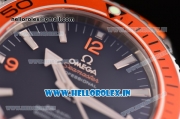 Omega Seamaster Planet Ocean Swiss ETA 2824 Automatic Steel Case with Orange Bezel Black Dial and Stick Markers (EF)