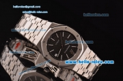 Audemars Piguet Royal Oak Swiss ETA 2836 Automatic Steel Case with Stick Markers Black Dial and Stainless Steel Strap