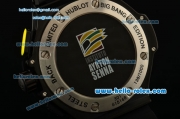 Hublot Big Bang Ayrton Senna Chronograph Miyota Quartz Movement PVD Case with Black Dial and Yellow Stick Markers