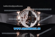 Ulysse Nardin Executive Dual Time & Big Date Asia ST25 Automatic Rose Gold Case White Dial Black Bezel and Black Rubber Strap