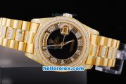 Rolex Day-Date Automatic Full Gold Black Dial with Diamond Bezel