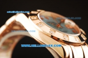 Rolex Datejust Swiss ETA 2836 Automatic Movement Full Rose Gold with Blue MOP Dial and Roman Numerals