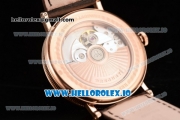 Breguet Classique Japanese Miyota 9015 Automatic Movement Rose Gold White Dial and Arabic Numeral Markers Leather Strap (FF)