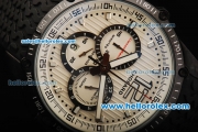 Chopard Classic Racing Chronograph Miyota Quartz Movement PVD Case with White Dial and Black Rubber Strap