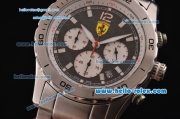 Ferrari Chronograph Miyota OS20 Quartz Full Steel with White Markers and Black Dial