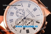 Ulysse Nardin Maxi Marine Chrono Swiss Valjoux 7750-SHG Automatic Rose Gold Case with White Dial and Roman Numeral Markers (EF)