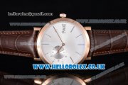 Piaget Altiplano Japanese Asia ST16 Automatic Rose Gold Case with White Dial and Brown Leather Strap