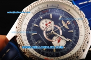 Breitling Bentley Supersports Chronograph Miyota Quartz Movement Steel Case with Blue Dial and Blue Leather Strap