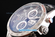 Tag Heuer Carrera Calibre 16 Swiss Valjoux 7750 Automatic Movement Full Steel with Black Dial and Silver Numeral Markers