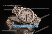 Rolex Day-Date Swiss ETA 2836 Automatic Steel Case with White Dial and Steel Bracelet - (BP)