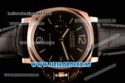 Panerai Luminor Due 3 Days Automatic Clone P.3000 Automatic Rose Gold Case Black Dial With Stick/Arabic Numeral Markers Black Leather Strap(KW)