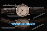 Breguet Classique Miyota 9015 Automatic Steel Case with White Dial and Black Leather Strap Steel Bezel - (AAAF)