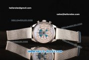 Breitling Transocean Chronograph Unitime Swiss Valjoux 7750-SHG Automatic Stainless Steel Case withStainless Steel Strap and White Dial - 1:1 Original