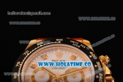 Rolex Daytona Chrono Swiss Valjoux 7750 Automatic Yellow Gold Case with Ceramic Bezel Diamonds Markers and White Dial (BP)
