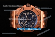 Audemars Piguet Royal Oak Offshore Pride of Argentina Swiss Valjoux 7750 Automatic Rose Gold Case with Brown Leather Strap Blue Dial and White Arabic Numeral Markers - 1:1 Original (J12)