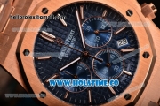 Audemars Piguet Royal Oak 41MM Chrono Miyota Quartz Full Rose Gold with Blue Dial and White Stick Markers