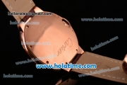 Cartier Ballon Bleu de Cartier Swiss ETA 2892 Automatic Rose Gold Case with Brown Leather Strap and Diamond Dial