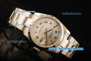 Rolex Oyster Perpetual Date Automatic Movement ETA Coating Case with Black Roman Numerals and Steel Strap