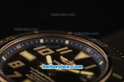 Breitling SuperOcean Swiss ETA 2836 Automatic Steel Case with Black Dial and Numeral markers- Black Rubber Strap