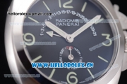 Panerai Radiomir 1940 Calendar Asia ST17 Automatic Steel Case Black Dial Stick/Arabic Number Markers and Green Leather Strap