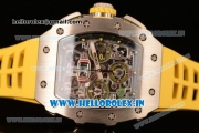 Richard Mille RM11-03 Swiss Valjoux 7750 Automatic Steel Case Skeleton Dial With Arabic Numeral Markers Yellow Rubber Strap(KV)