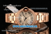 Cartier Ballon Bleu De Medium Swiss ETA 2671 Automatic Rose Gold Case Silver Dial Roman Numeral Markers and Rose Gold Bracelet - 1:1 Original