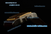 Cartier Santos 100 Medium Swiss Quartz Steel Case Gold Bezel with Brown Leather Strap White Dial Roman Markers ETA Coating