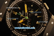 Hublot Big Bang Swiss Quartz Chronograph PVD Case With Black Dial and Black Rubber Strap