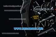 1:1 Richard Mille RM 35-02 RAFAEL NADA Japanese Miyota 9015 Automatic Black PVD Case with Skeleton Dial Black Rubber Strap