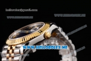 Rolex Datejust II Asia 2813 Automatic Two Tone Case/Bracelet with Dark Blue Dial and Roman Numeral Markers (BP)