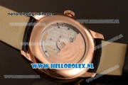 Girard Perregaux 1966 9015 Auto Rose Gold Case with White Dial and Black Leather Strap