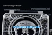 Bell & Ross BR 01 Burning Skull Asia Automatic Steel Case with Skull Dial and Leather Strap - 1:1 Original(AAAF)