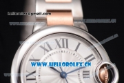 Cartier Ballon Bleu Medium Seiko NH06 Quartz Steel Case with Silver Dial and Roman Numeral Markers Two Tone Bracelet (YF)