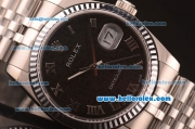 Rolex Datejust Oyster Perpetual Date Automatic with Black Dial and Roman Marking-Small Calendar