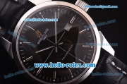 Breitling Transocean Asia 2892 Automatic Steel Case with Black Dial and Black Leather Strap