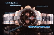 Rolex Daytona Automatic 7750 Coating Rose Gold Case and RG/PVD Strap with Black Dial