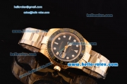 Rolex GMT-Master II Swiss ETA 2836 Automatic Gold Case with Black Dial and White Markers