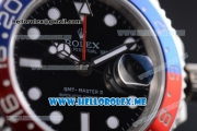 Rolex GMT-Master II Clone Rolex 3186 Automatic Stainless Steel Case/Bracelet with Black Dial and White Markers Red/Blue Bezel (BP)