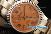 Rolex Oyster Perpetual Automatic Movement Full Steel with ETA Coating Case and Stick Markers/Arabic Numerals