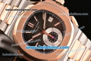 Patek Philippe Nautilus Chrono Swiss Valjoux 7750 Automatic Two Tone with Black Dial an Whtie Stick Markers 1:1 Original (BP)