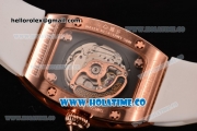 Richard Mille RM 007 Miyota 9015 Automatic Rose Gold Case with Skeleton Dial Arabic Numeral Markers and White Rubber Strap (K)