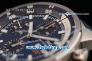 IWC Aquatimer Chronograph Cousteau Divers Swiss Valjoux 7750-SHG-MD Automatic Steel Case with White Markers and Blue Dial - 1:1 Original