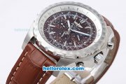 Breitling for Bentley Motors Chronograph Automatic with Brown Dial and White Graduated Bezel-Leather Strap