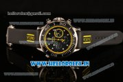 Omega Seamaster Diver 300M Chrono Miyota OS20 Quartz Steel Case with Black Dial and Yellow Inner Bezel