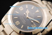 Rolex Explorer Automatic Movement Full Steel with Blue Dial and White Markers