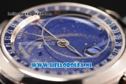 Patek Philippe Grand Complication 9015 Auto Steel Case with Blue Dial and Blue Leather Strap