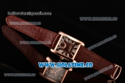 Cartier Tank MC Swiss ETA 2824 Automatic Rose Gold Case with Brown Dial and White Roman Numeral Markers