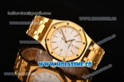 Audemars Piguet Royal Oak 41MM Miyota 9015 Automatic Full Yellow Gold with White Dial and Stick Markers (BP)